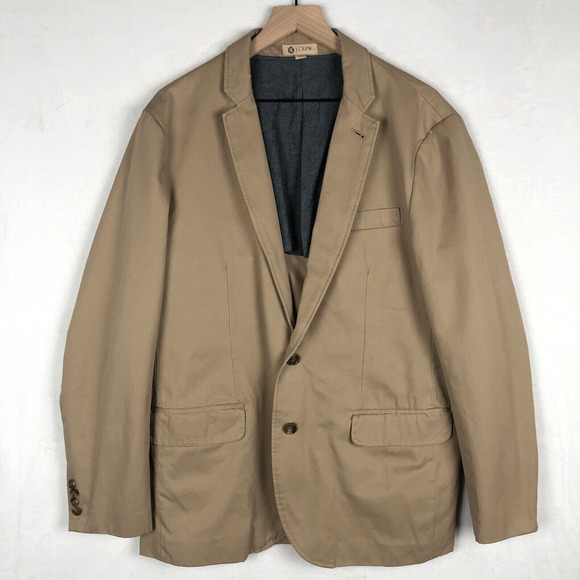 J. CREW‎ Ludlow Jacket Sz L Khaki Tan Preppy Blazer Sport Coat Unstructured EUC - Picture 1 of 15